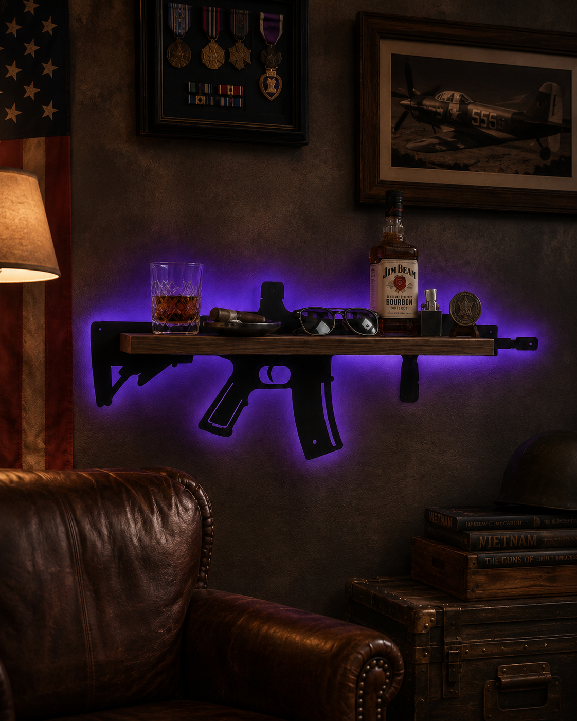 PatriotGlow™ LED Rifle Display Shelf