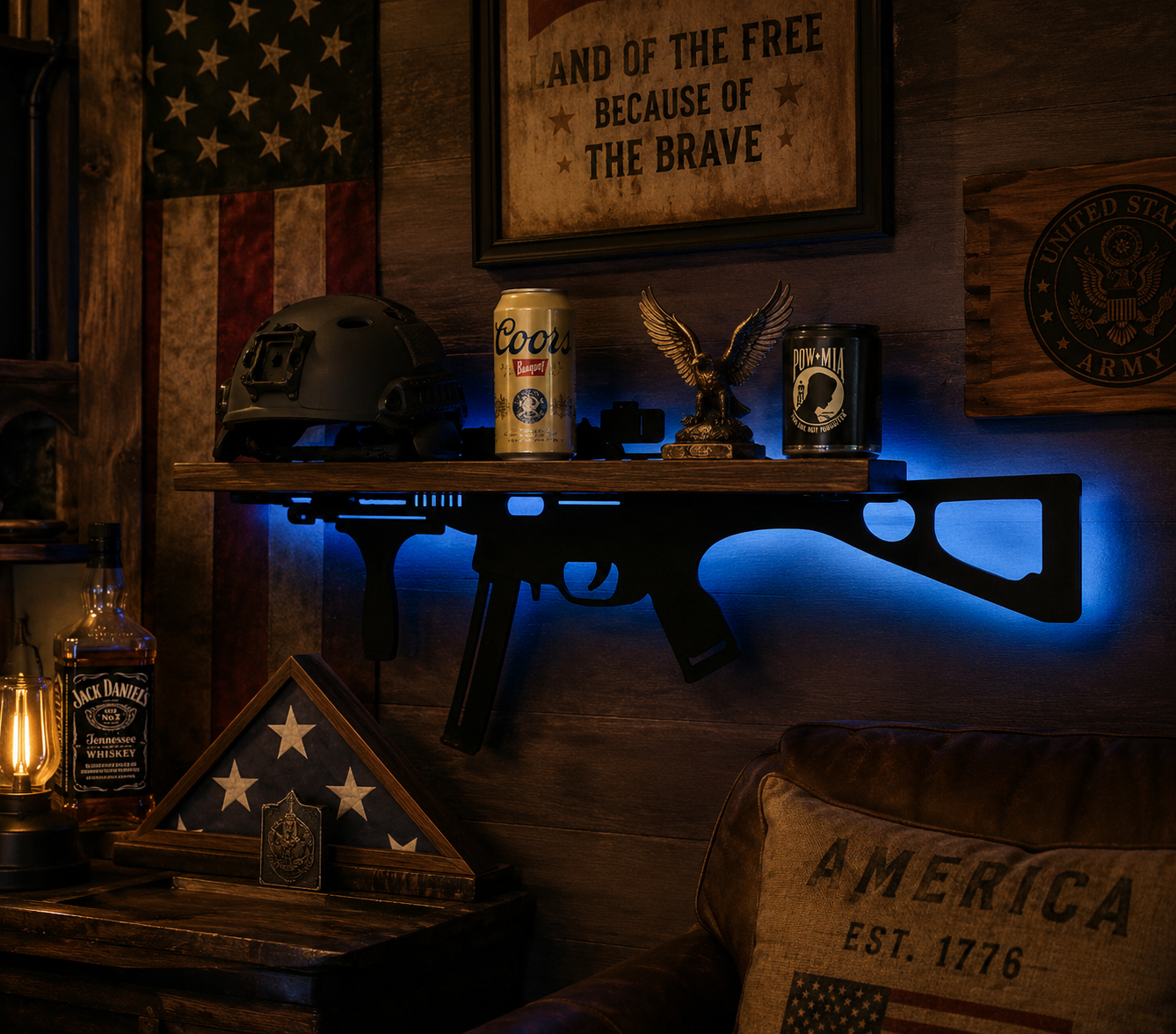PatriotGlow™ LED Rifle Display Shelf